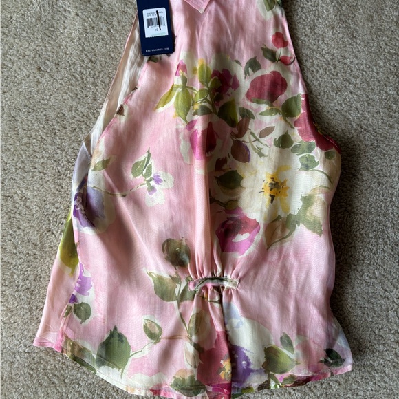 Ralph Lauren Silk Floral Sleeveless Blouse – Pink – Size 10 – NWT - Picture 3 of 4